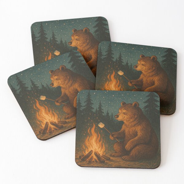 Item preview, Camping Bear – Cozy Campfire Night Design designed and sold by Dogandesighn.