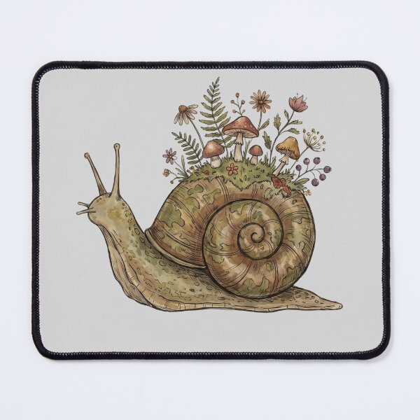 Item preview, Snail with Wildflower Garden on Shell — Cottagecore Botanical Illustration designed and sold by Ortsas.