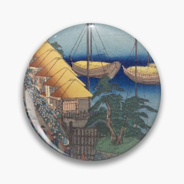 Item preview, Kanagawa Port Procession – Vintage Ukiyo-e Japanese Harbor Scene designed and sold by vekotpu.
