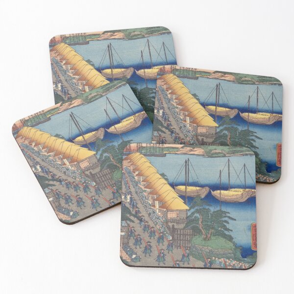 Item preview, Kanagawa Port Procession – Vintage Ukiyo-e Japanese Harbor Scene designed and sold by vekotpu.