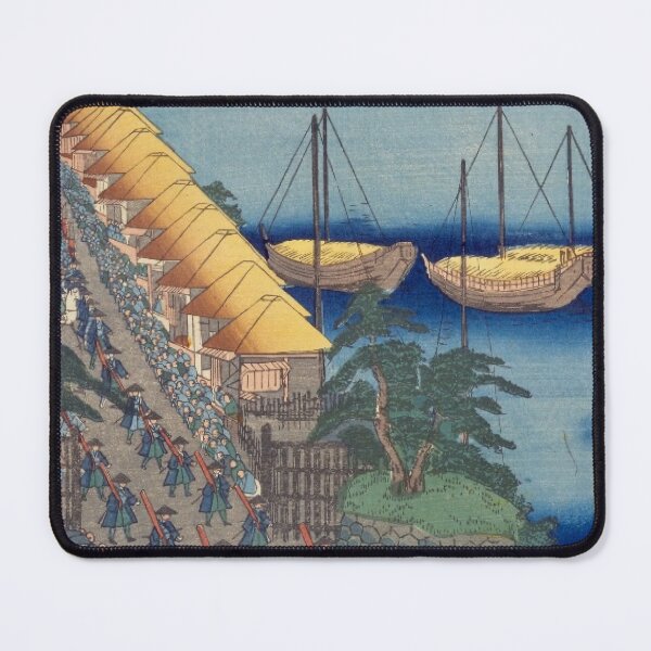 Item preview, Kanagawa Port Procession – Vintage Ukiyo-e Japanese Harbor Scene designed and sold by vekotpu.