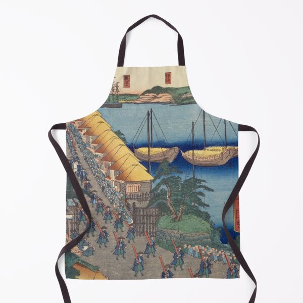 Item preview, Kanagawa Port Procession – Vintage Ukiyo-e Japanese Harbor Scene designed and sold by vekotpu.