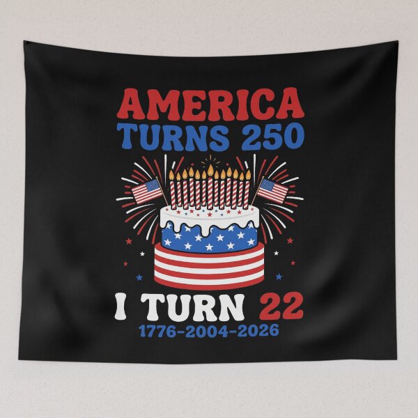 Item preview, America Turns 250 I Turn 22 1776-2004-2026 Patriotic Twenty Two Birthday United States designed and sold by SofenArt.