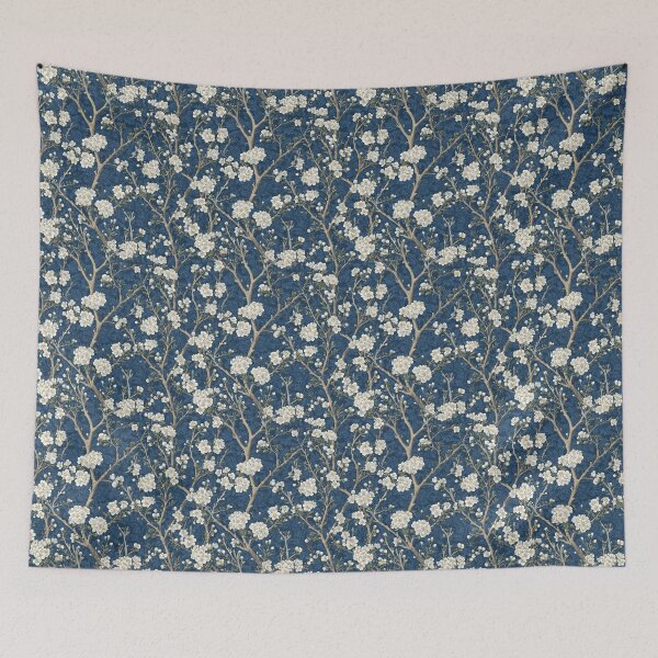 Item preview, Victorian Indigo Blackthorn Blossoms – Dark Botanical Print designed and sold by BestVarieties.