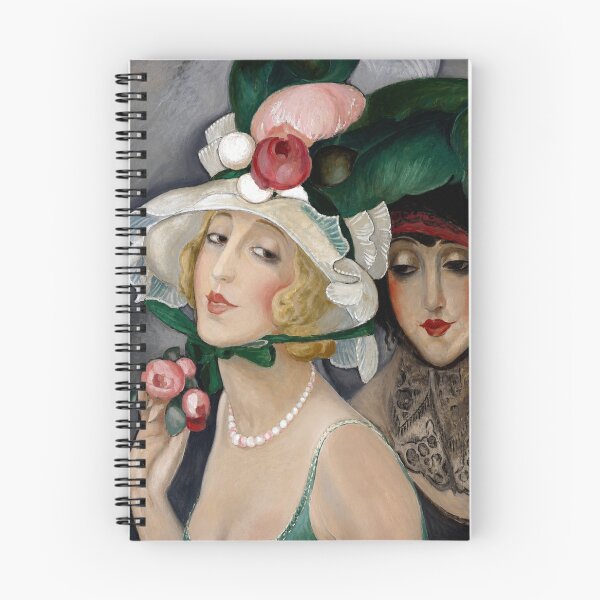 Item preview, Two Cocottes with Hats by Gerda Wegener - Art Deco Portrait Painting Elegant Women Illustration for Vintage Fashion Lovers designed and sold by RickE.