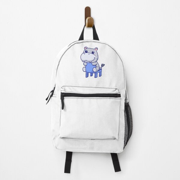 Item preview, Cute Baby Hippo Sitting on a Blue Chair Cartoon designed and sold by Ayaka Ayaka.