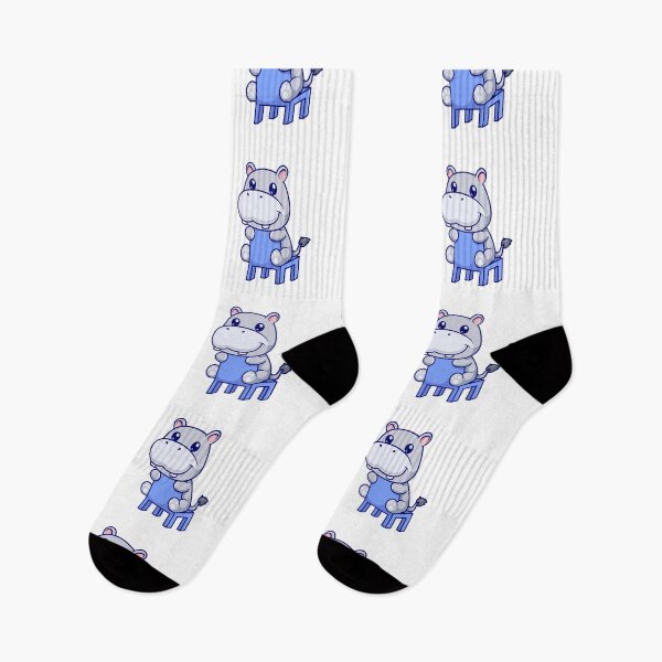 Item preview, Cute Baby Hippo Sitting on a Blue Chair Cartoon designed and sold by Ayaka Ayaka.