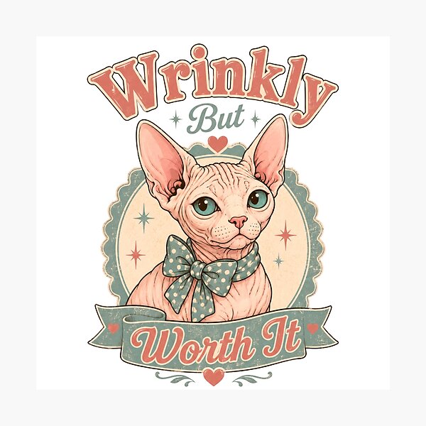 Item preview, Wrinkly But Worth It Sphynx Cat designed and sold by INVITOARTE.