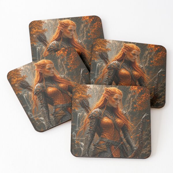 Item preview, Autumn Elf Archer Warrior | Epic Fantasy Forest Art designed and sold by DrakariArt.