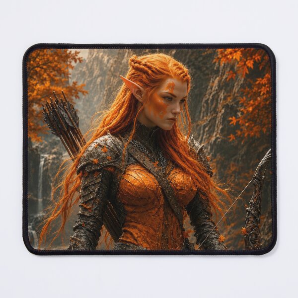 Item preview, Autumn Elf Archer Warrior | Epic Fantasy Forest Art designed and sold by DrakariArt.