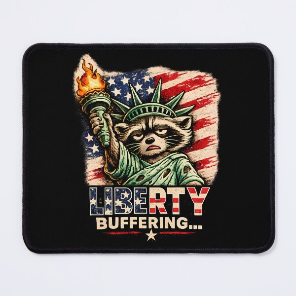 Item preview, Liberty Buffering Funny Patriotic Raccoon Meme Shirt designed and sold by clockedoutwearshop.