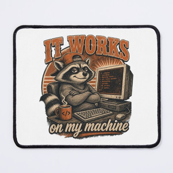 Artikelvorschau, Es funktioniert auf meinem Rechner – Lustiger Programmierer-Waschbär entworfen und verkauft von ZortexEG.