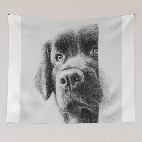 Item preview, Curious Peeking Newfoundland dog designed and sold by lautir.