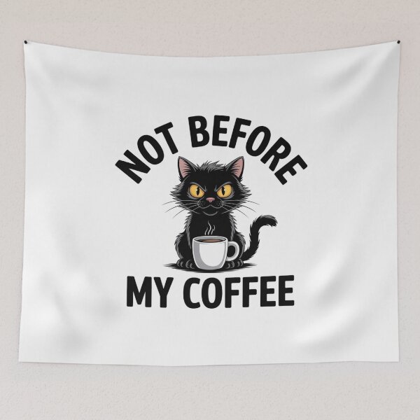 Item preview, Funny Coffee Cat Not Before My Coffee Sticker designed and sold by Mr-wow.