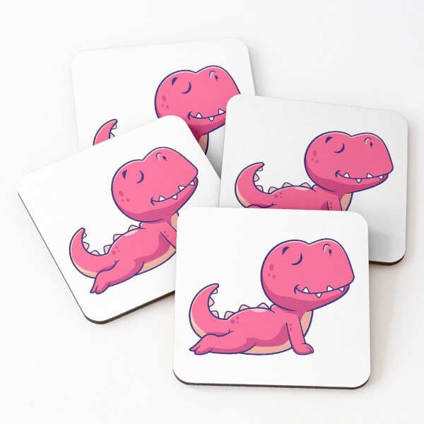 Item preview, Cute Baby Pink Dinosaur Yoga Cobra Pose Cartoon designed and sold by Ayaka Ayaka.