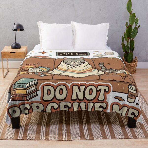 Item preview, Do Not Perceive Me Cozy Cat Introvert Sticker designed and sold by SoftAuraStudi0.