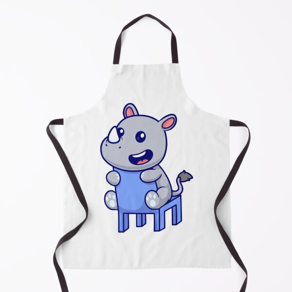 Item preview, Cute Baby Rhino Sitting on a Blue Chair Cartoon designed and sold by Ayaka Ayaka.