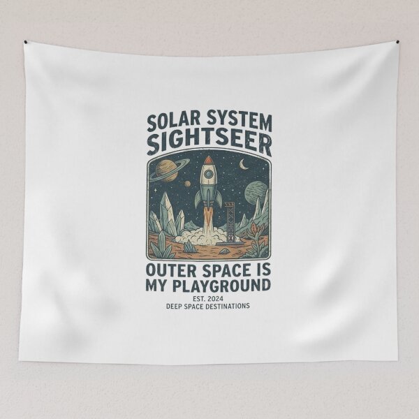 Item preview, Solar System Sightseer Shirt – Retro Rocket Space Travel Astronaut T-Shirt designed and sold by Baby Adee Collective.