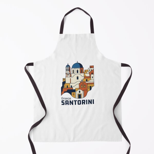 Item preview, Santorini Blue Dome Bold Retro Graphic Travel Art designed and sold by Inkworksbyshery.