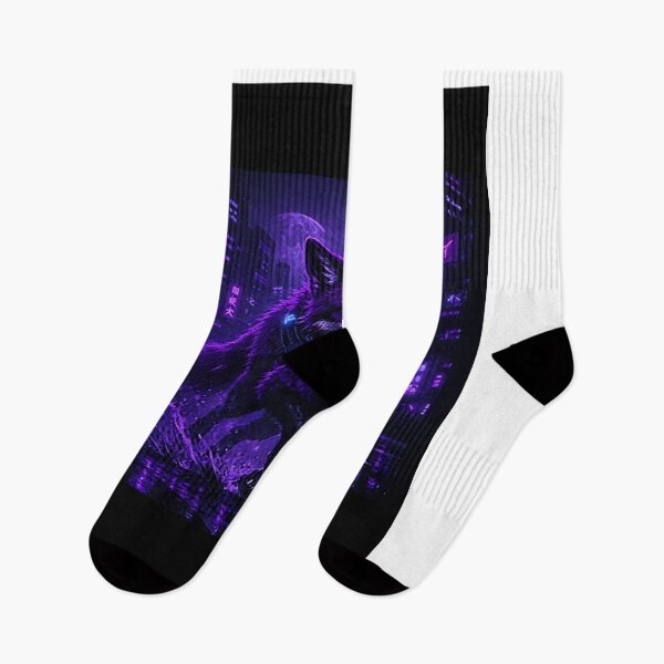 Item preview, Neon Cyber Fox Purple – Neo Tokyo Violet Runner designed and sold by Neo Tokio.