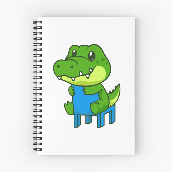 Item preview, Cute Baby Crocodile Sitting on a Blue Chair Cartoon designed and sold by Ayaka Ayaka.