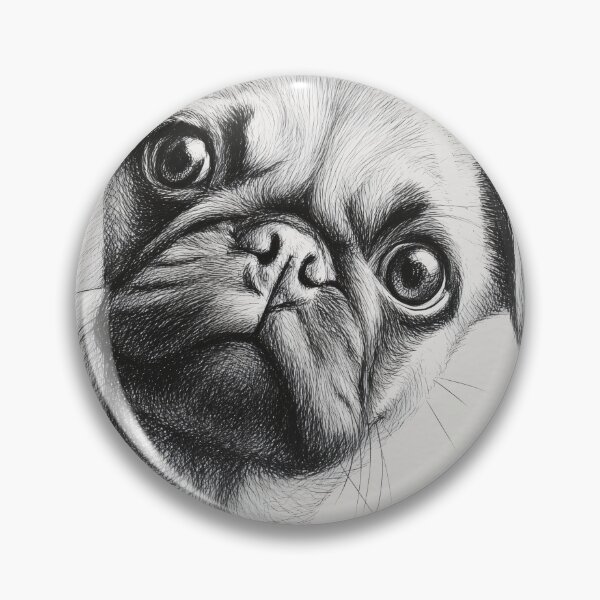 Item preview, Curious Peeking pug dog poster designed and sold by lautir.