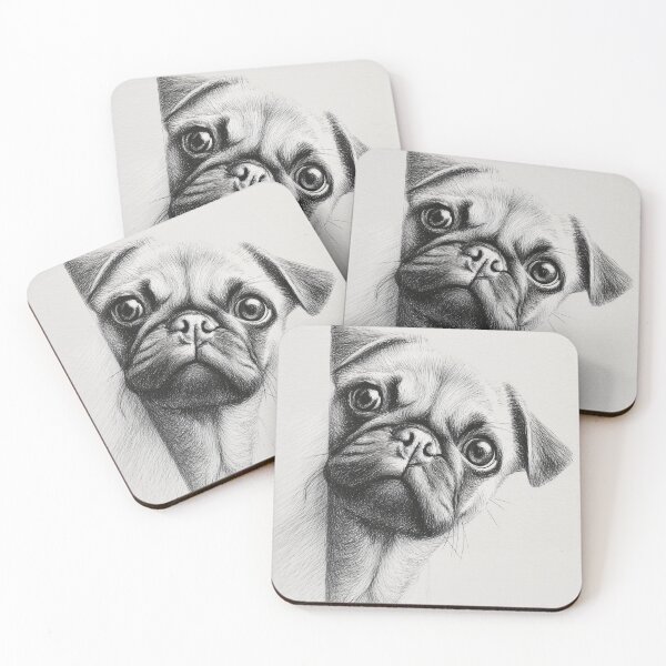 Item preview, Curious Peeking pug dog poster designed and sold by lautir.
