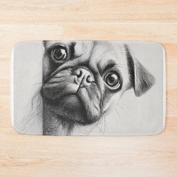 Item preview, Curious Peeking pug dog poster designed and sold by lautir.