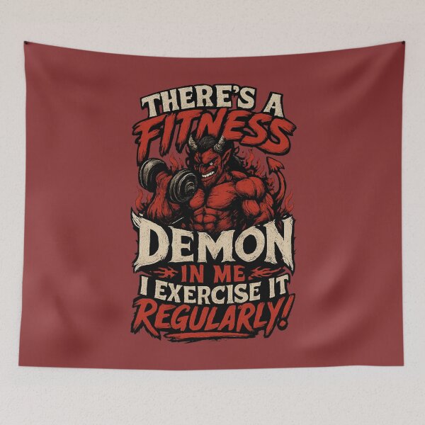 Item preview, There’s a Fitness Demon in Me, I Exercise It Regularly! designed and sold by BB Design Garage.