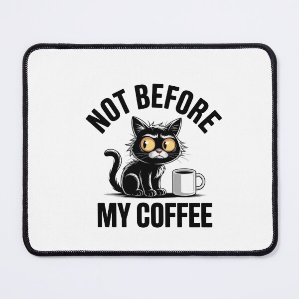 Item preview, Grumpy Black Cat Caffeine Addict Meme Art designed and sold by Mr-wow.