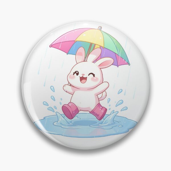 Item preview, Kawaii Bunny Jumping in Rain designed and sold by TH cartoon world.