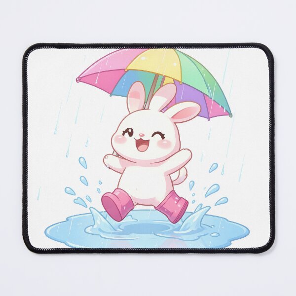 Item preview, Kawaii Bunny Jumping in Rain designed and sold by TH cartoon world.