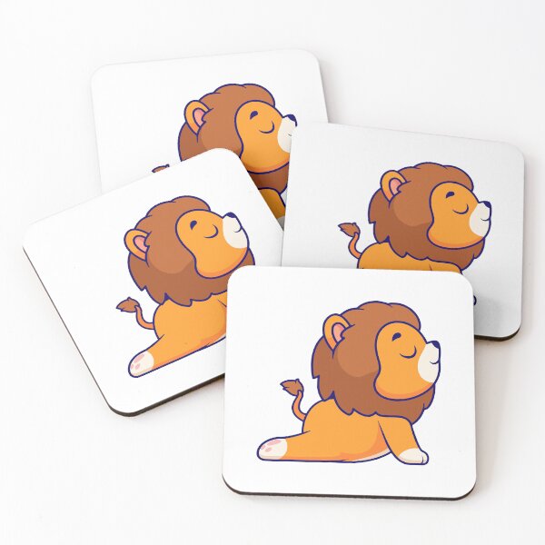 Item preview, Cute Baby Lion Doing Yoga Cobra Pose Cartoon designed and sold by Ayaka Ayaka.