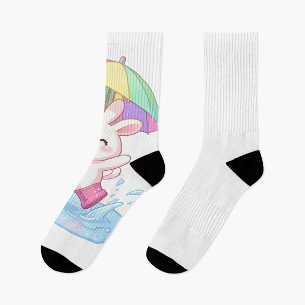 Item preview, Kawaii Bunny Jumping in Rain designed and sold by TH cartoon world.