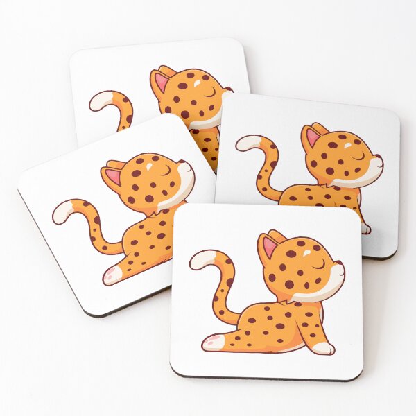 Item preview, Cute Cheetah Yoga Cobra Pose Cartoon designed and sold by Ayaka Ayaka.