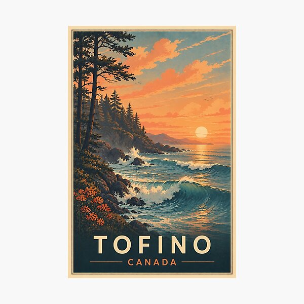 Item preview, Tofino Canada Coastal Travel Poster designed and sold by TravelScape Studio.