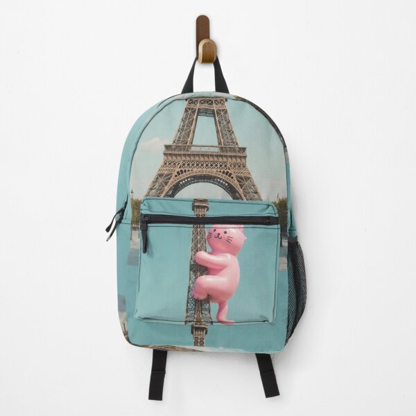 Item preview, Pink cat climbs the Eiffel Tower, Paris designed and sold by Mauswohn.