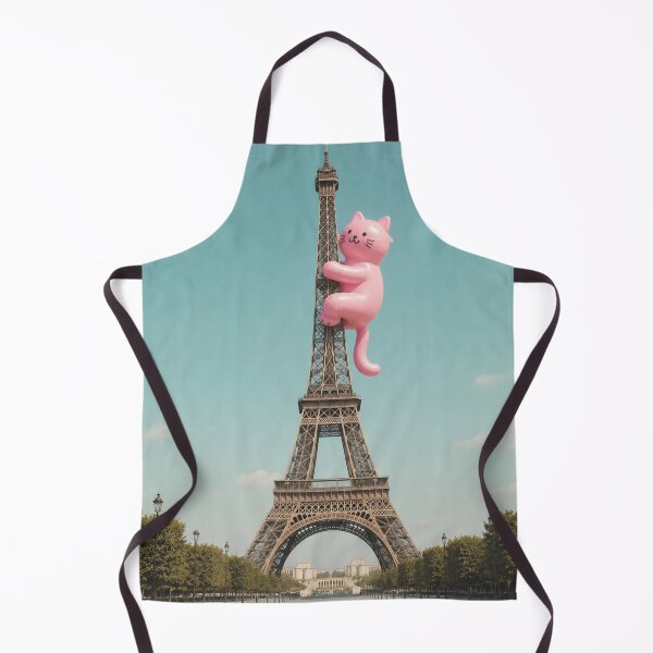 Item preview, Pink cat climbs the Eiffel Tower, Paris designed and sold by Mauswohn.