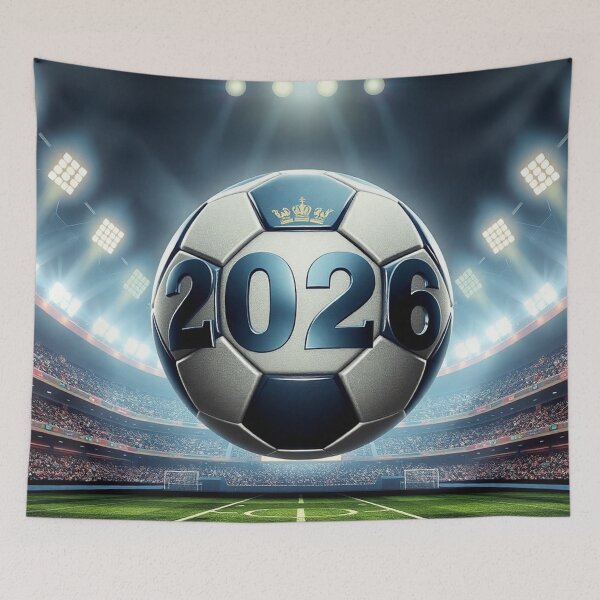 Item preview, 2026 Soccer Championship Stadium Metallic Soccer Ball Wallpaper designed and sold by IntelliMindDesigns.