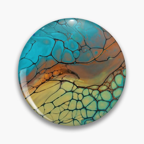 Item preview, Turquoise Ember Flow - Original Fluid Art designed and sold by PourtionOfArt.