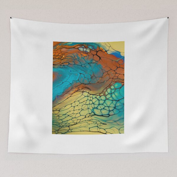 Item preview, Turquoise Ember Flow - Original Fluid Art designed and sold by PourtionOfArt.