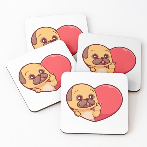 Item preview, Cute Pug Dog Finger Heart Love designed and sold by Ayaka Ayaka.