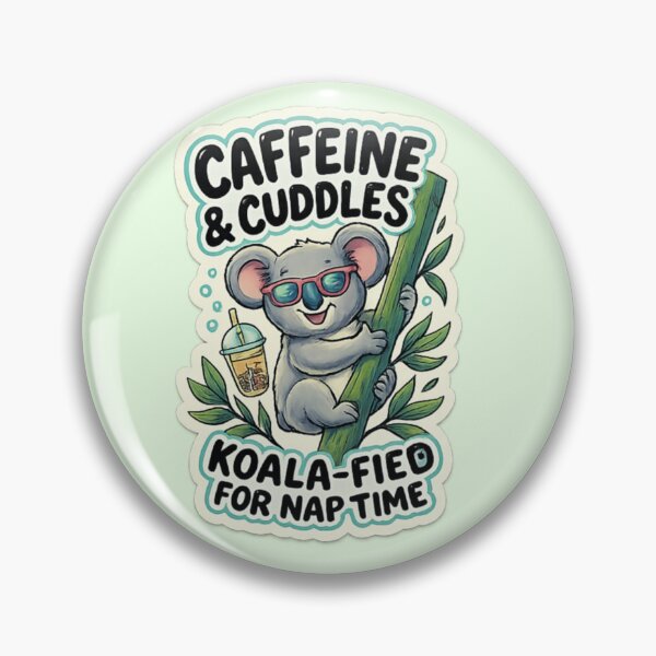 Item preview, Caffeine & Cuddles Koala Sticker PNG | Cute Koala Coffee Lover Transparent Design designed and sold by arifali786.