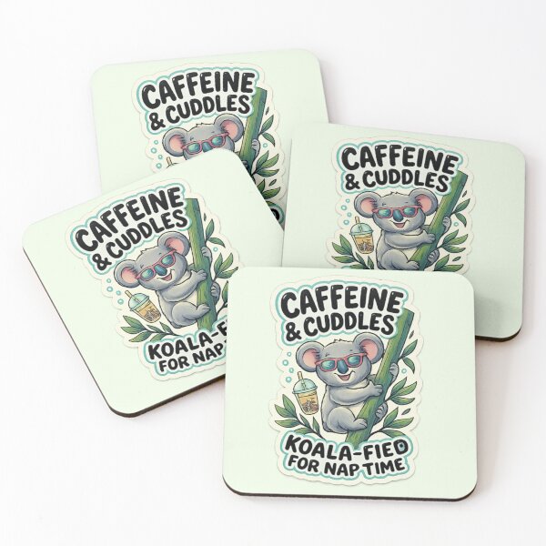 Item preview, Caffeine & Cuddles Koala Sticker PNG | Cute Koala Coffee Lover Transparent Design designed and sold by arifali786.