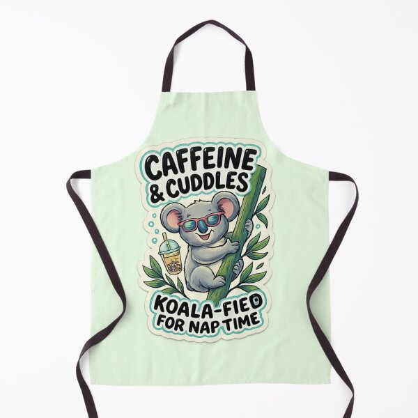 Item preview, Caffeine & Cuddles Koala Sticker PNG | Cute Koala Coffee Lover Transparent Design designed and sold by arifali786.