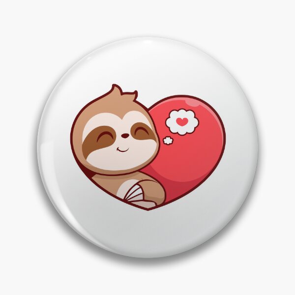 Item preview, Cute Sloth Hugging Big Red Heart designed and sold by Ayaka Ayaka.