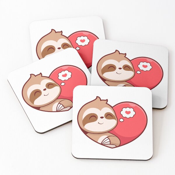 Item preview, Cute Sloth Hugging Big Red Heart designed and sold by Ayaka Ayaka.
