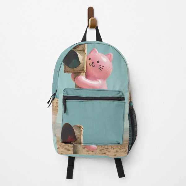 Item preview, Pink cat climbs onto traffic light in desert designed and sold by Mauswohn.