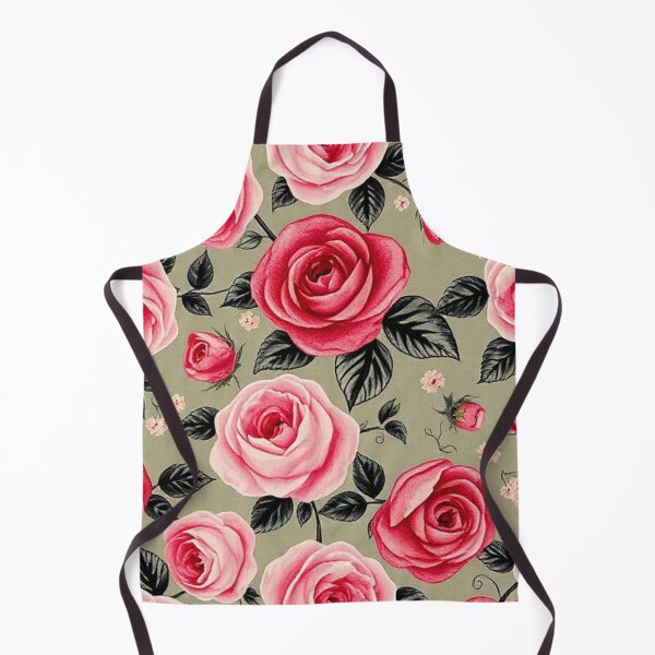 Item preview, Dense Rose Floral Pattern on Warm Beige - Small Pink and Red Roses with Leaves designed and sold by IntelliMindDesigns.