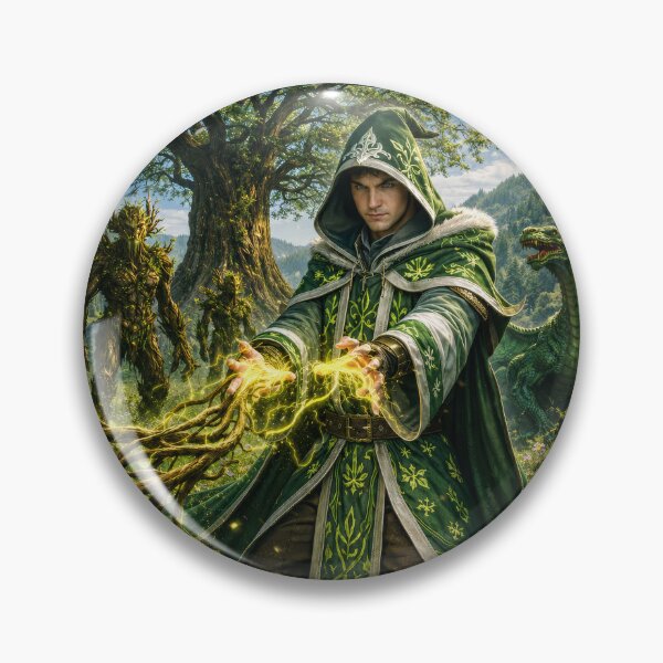 Item preview, Nature Mage Summoning Forest Magic | Epic Fantasy Wizard Art designed and sold by DrakariArt.